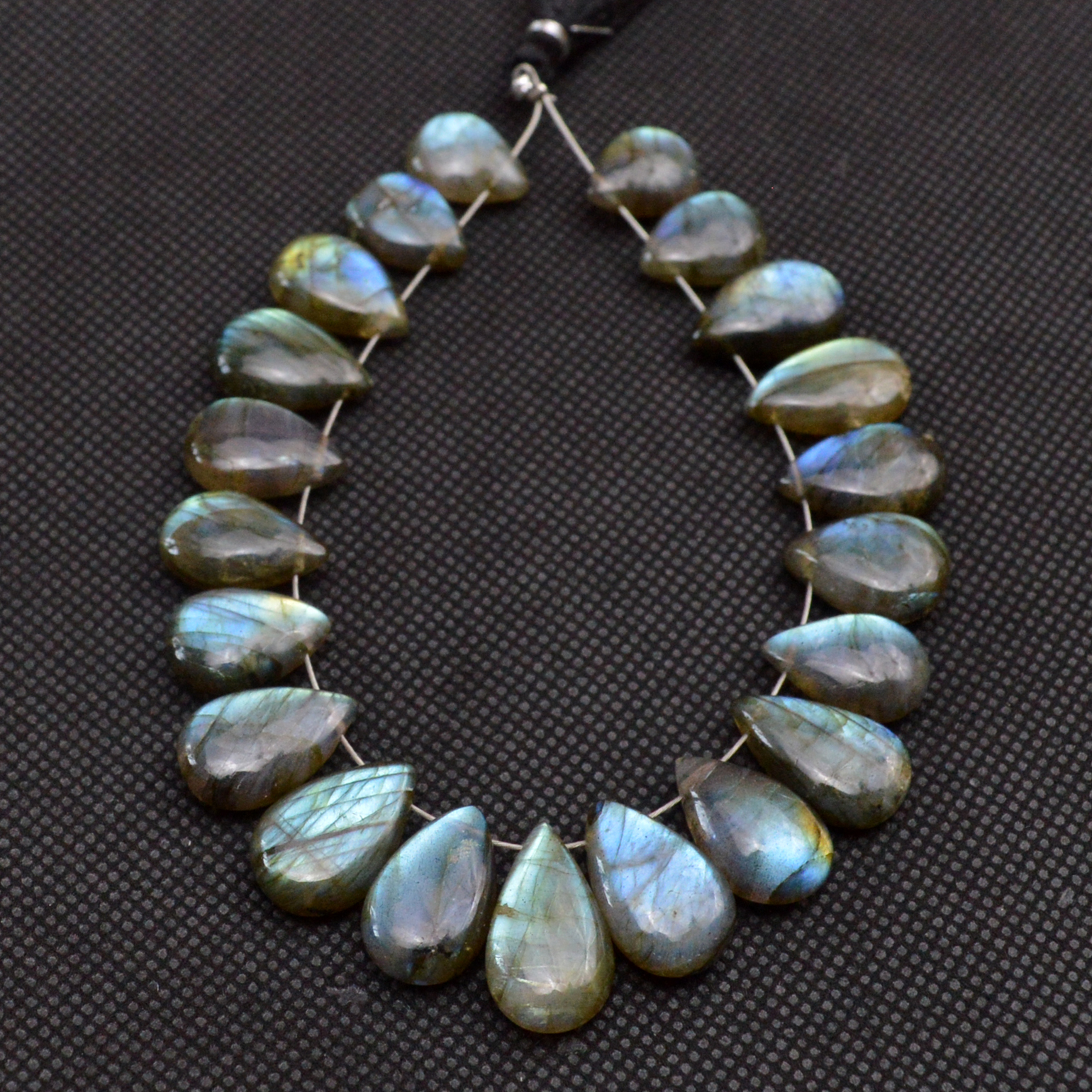 21 Pcs 135 Cts Natural Labradorite Side Drill Tear Drop Briolette Healing Crystal 16x10 10x9mm 18611