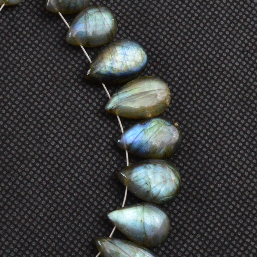 21 Pcs 135 Cts Natural Labradorite Side Drill Tear Drop Briolette Healing Crystal 16x10 10x9mm 18611