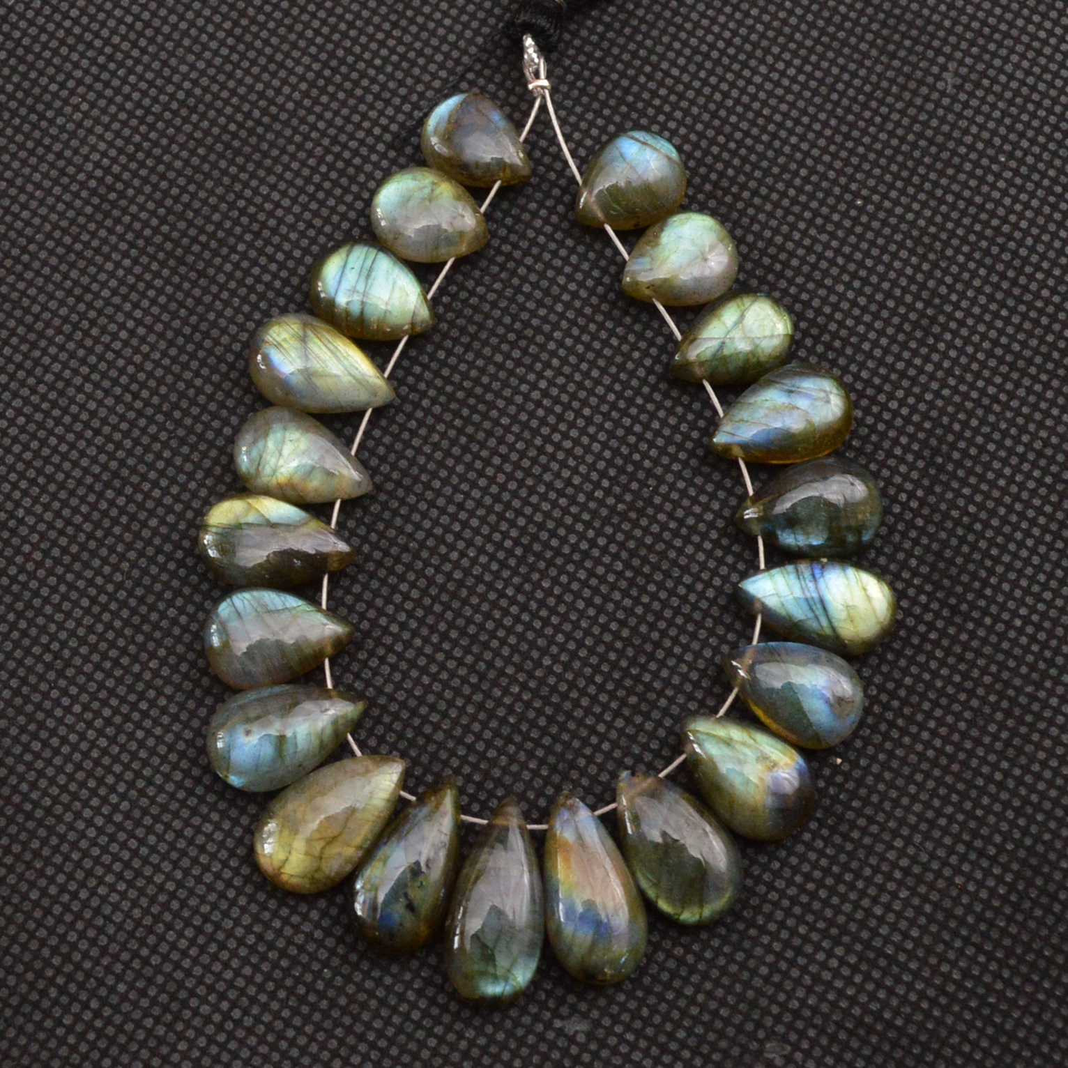 21 Pcs 117 Cts Natural Labradorite Side Drill Tear Drop Briolette Healing Crystal 19x6 10x8mm 18612