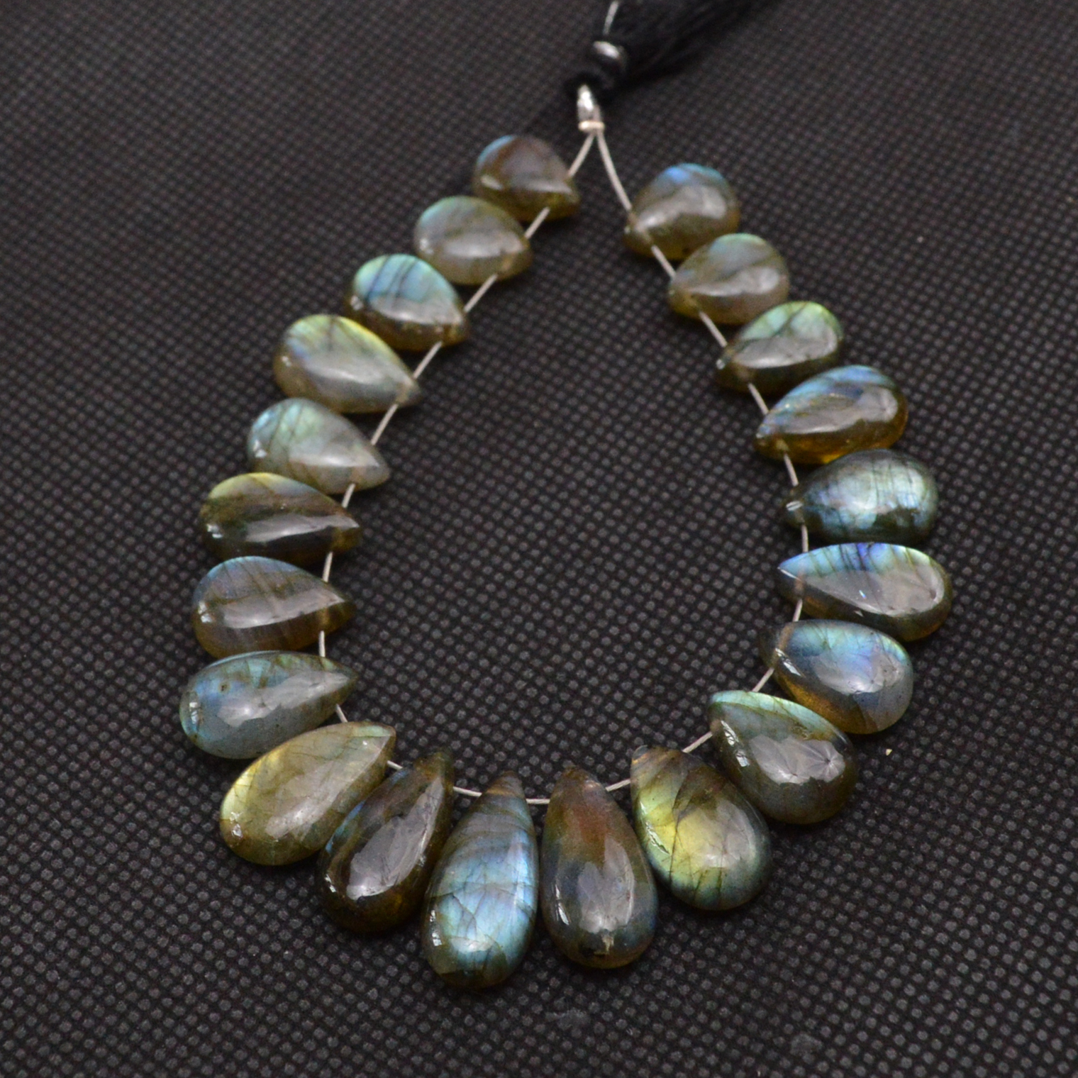 21 Pcs 117 Cts Natural Labradorite Side Drill Tear Drop Briolette Healing Crystal 19x6 10x8mm 18612