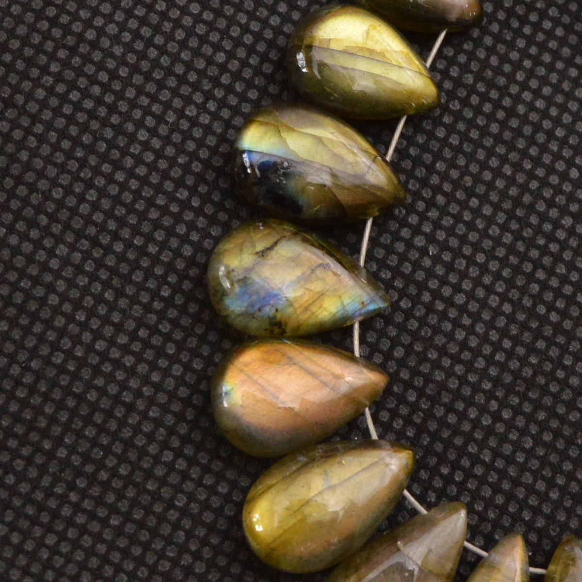18 Pcs 105 Cts Natural Labradorite Side Drill Tear Drop Briolette Healing Crystal 19x9 10x9mm 18613