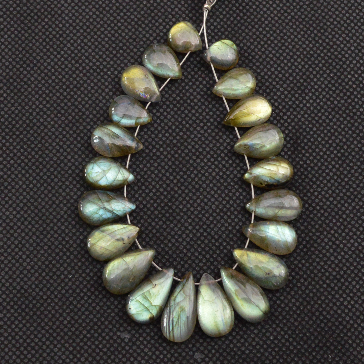 21 Pcs 80 Cts Natural Labradorite Side Drill Tear Drop Briolette Healing Crystal 15x7 9x6mm 18614