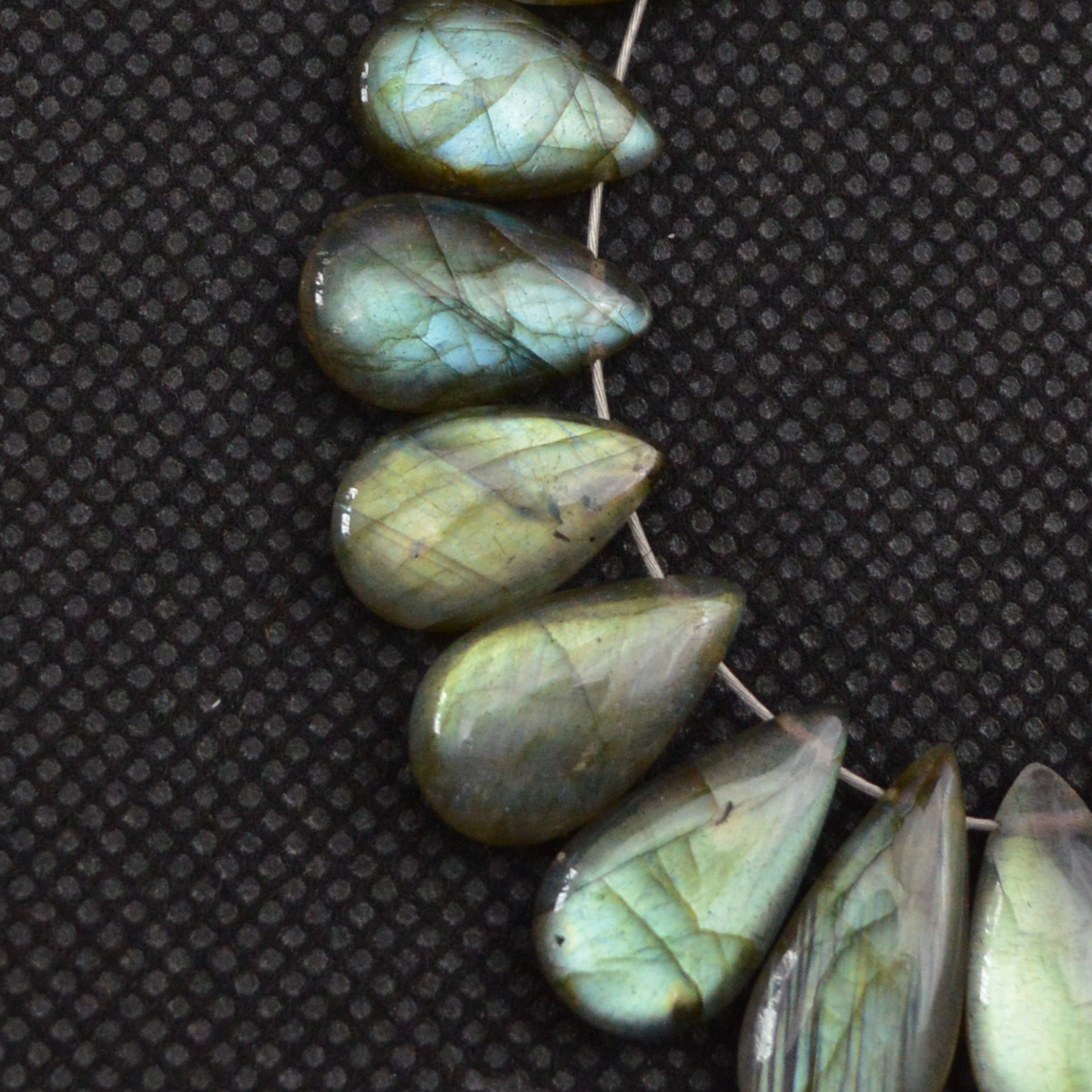 21 Pcs 80 Cts Natural Labradorite Side Drill Tear Drop Briolette Healing Crystal 15x7 9x6mm 18614