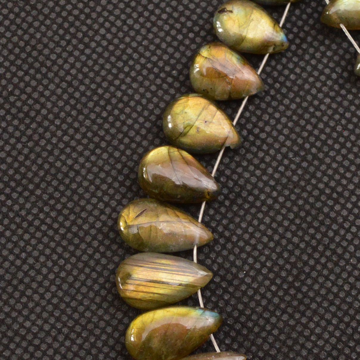 25 Pcs 98 Cts Natural Labradorite Side Drill Briolette Handmade Jewelry Supplies 15x6 10x6mm 18615
