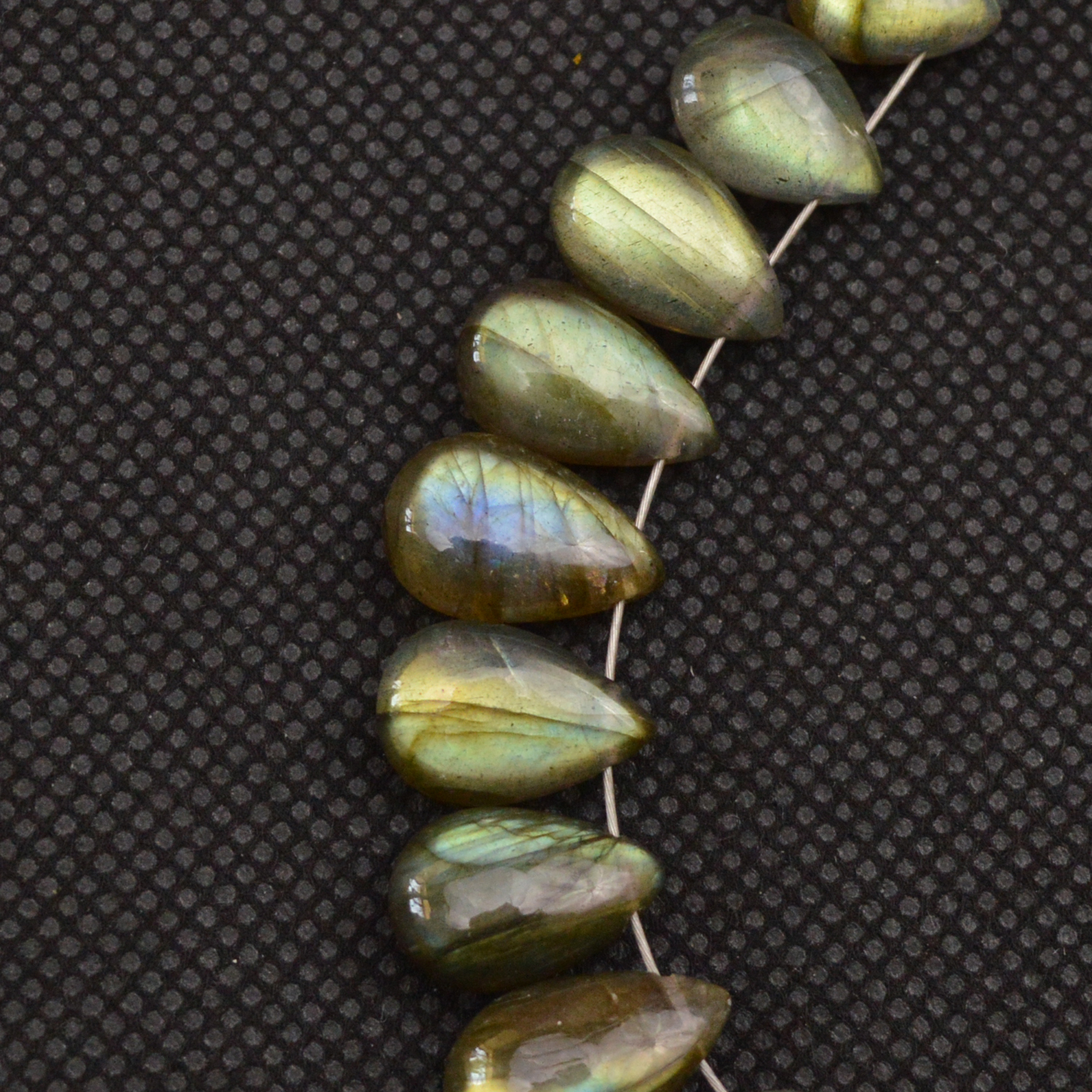 25 Pcs 109 Cts Natural Labradorite Side Drill Briolette Handmade Jewelry Supplies 16x6 8x6mm 18618