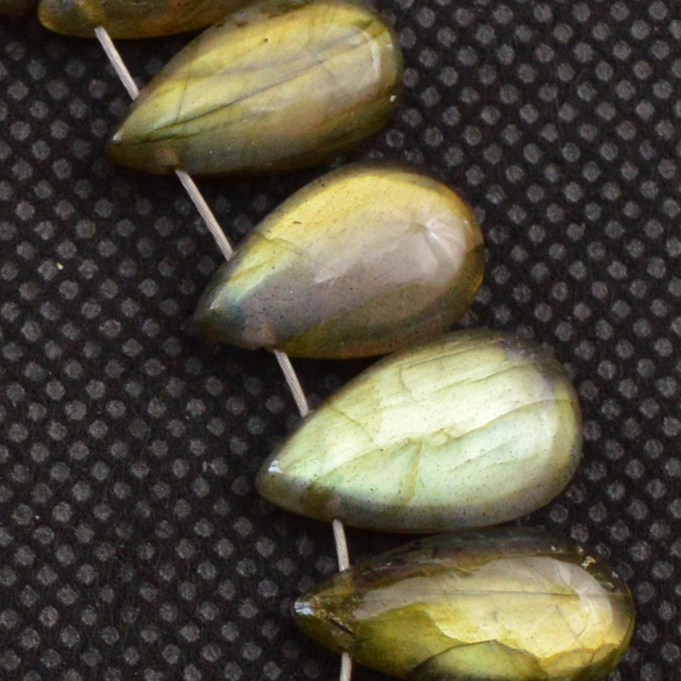 17 Pcs 77 Cts Natural Labradorite Side Drill Briolette Handmade Jewelry Supplies 20x6 10x5mm 18623