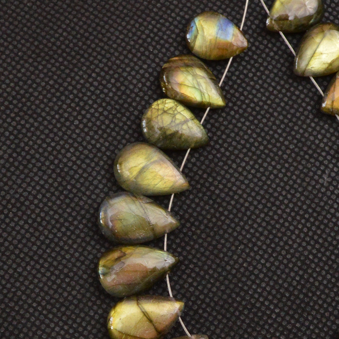 20 Pcs 118 Cts Natural Labradorite Side Drill Briolette Handmade Jewelry Supplies 20x10 10x9mm 18624