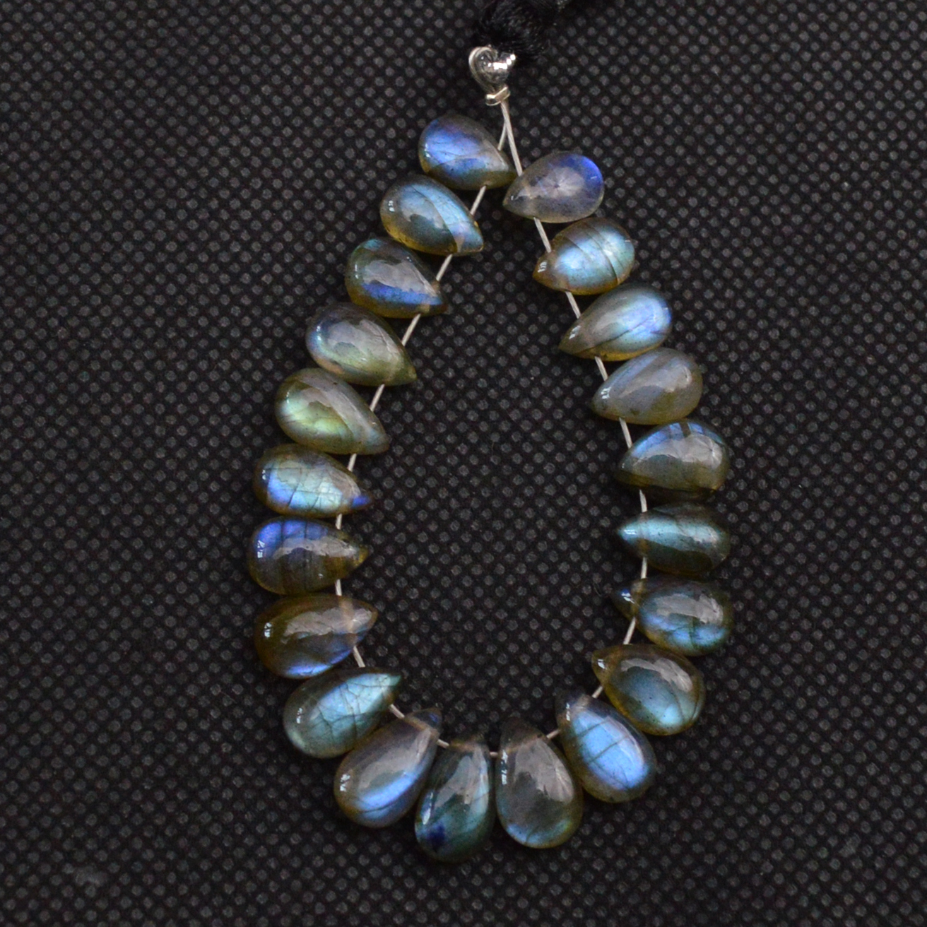 21 Pcs 51 Cts Natural Labradorite Side Drill Briolette Handmade Jewelry Supplies 10x5 7x5mm 18625