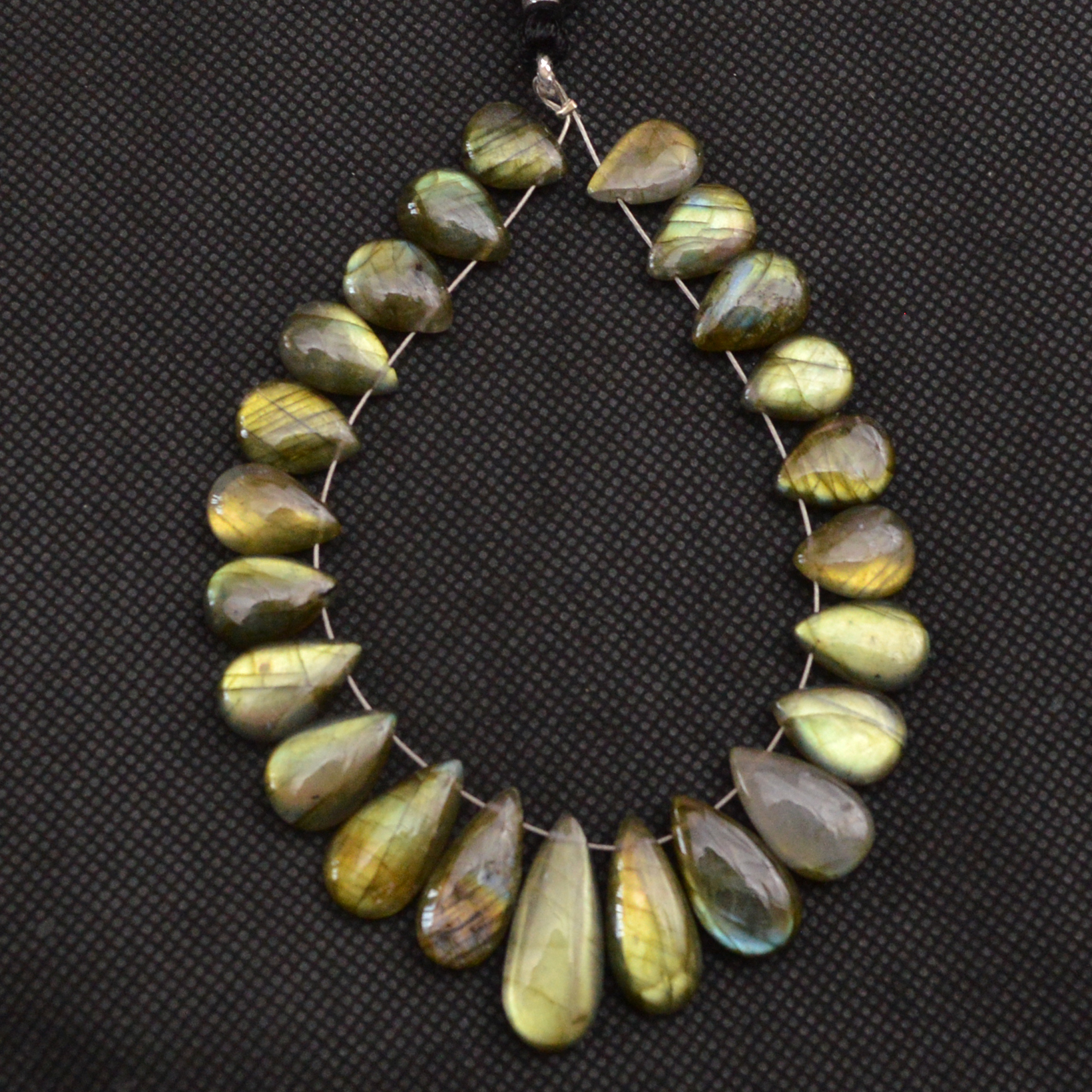 21 Pcs 107 Cts Natural Labradorite Side Drill Briolette Handmade Jewelry Supplies 20x9 10x9mm 18626