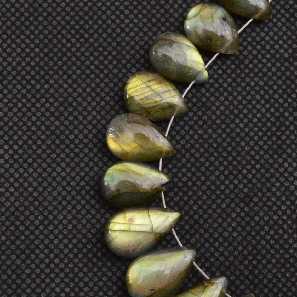 21 Pcs 107 Cts Natural Labradorite Side Drill Briolette Handmade Jewelry Supplies 20x9 10x9mm 18626