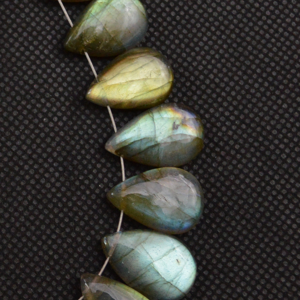 17 Pcs 152 Cts Natural Labradorite Side Drill Briolette Handmade Jewelry Supplies 24x14 15x10mm 18627