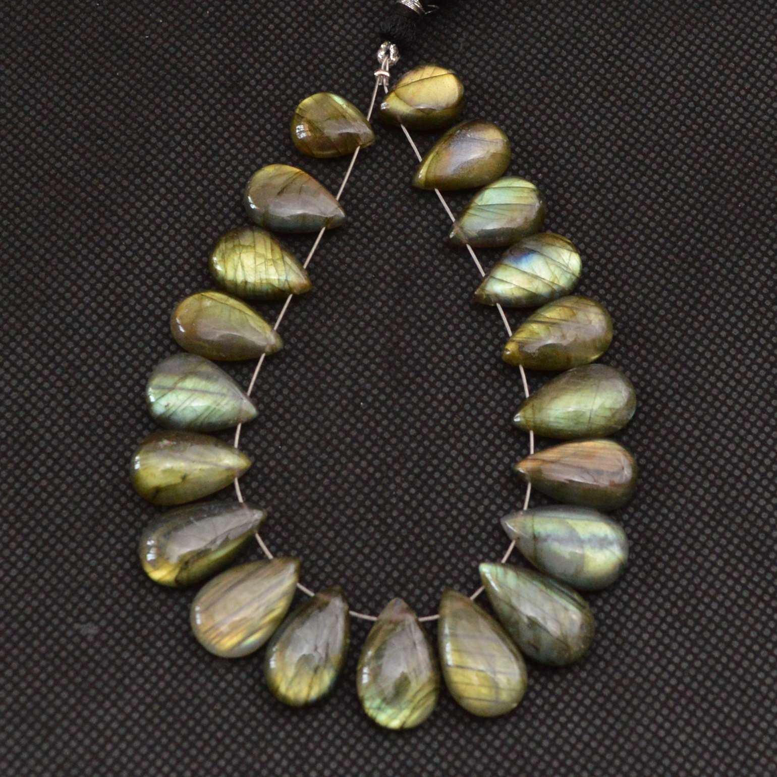 20 Pcs 129 Cts Natural Labradorite Side Drill Briolette Handmade Jewelry Supplies 16x9 11x9mm 18630