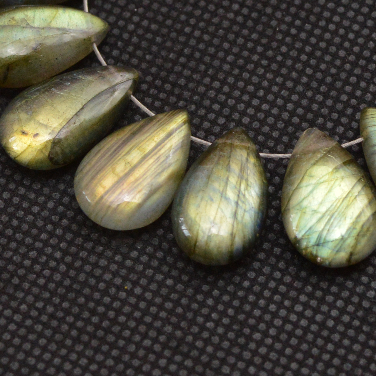 20 Pcs 129 Cts Natural Labradorite Side Drill Briolette Handmade Jewelry Supplies 16x9 11x9mm 18630