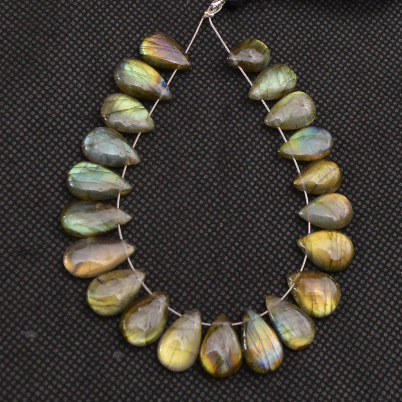 20 Pcs 65 Cts Natural Labradorite Side Drill Briolette Handmade Jewelry Supplies 13x6 10x6mm 18633
