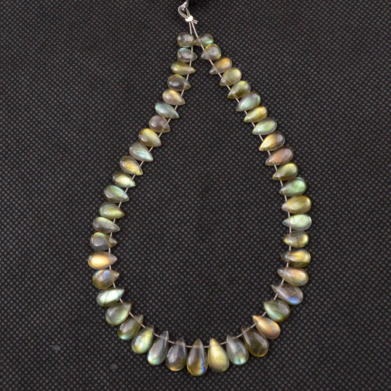 47 Pcs 46 Cts Natural Labradorite Drop Beads Side Drilled Briolette Gemstone 9x5 6x5mm 18639