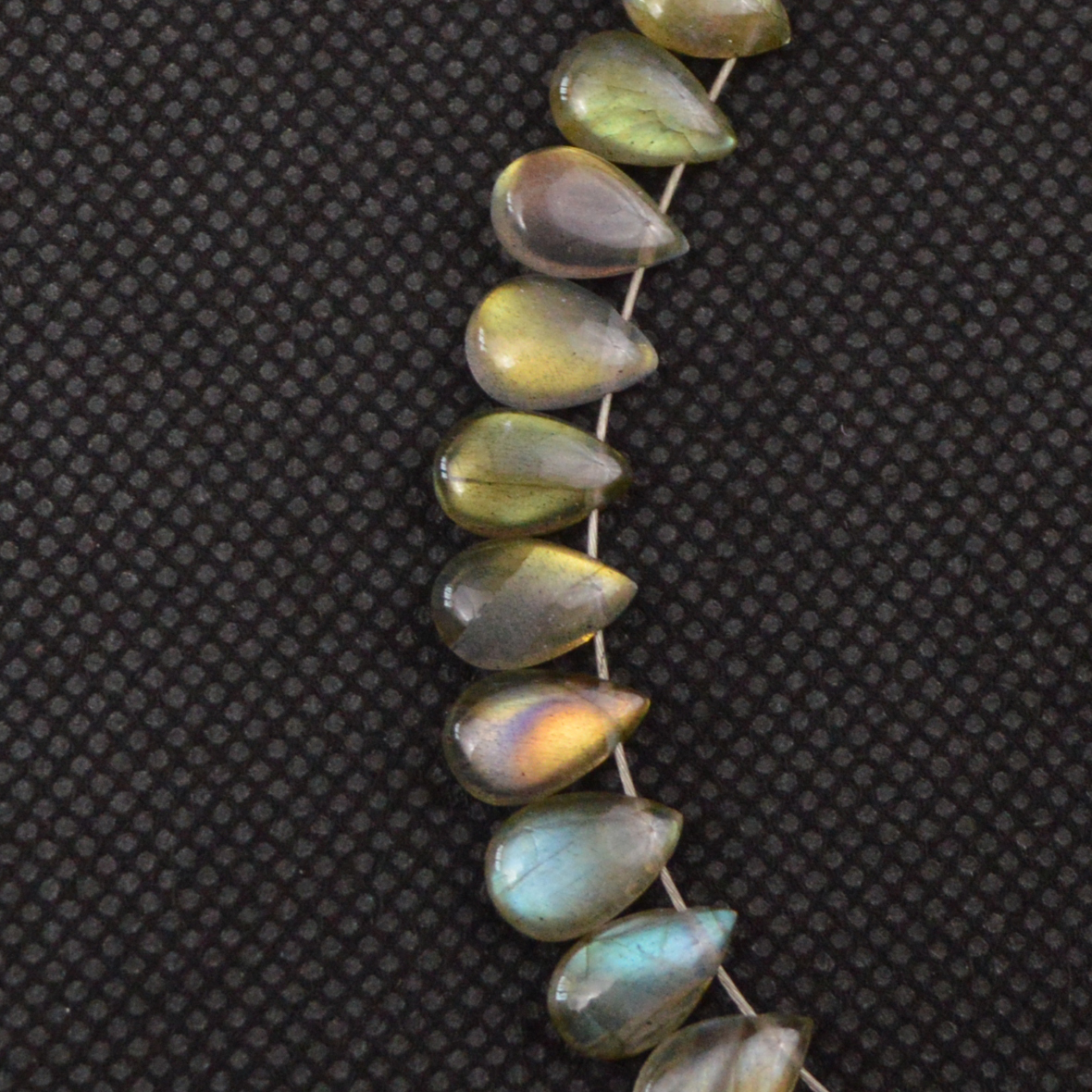 42 Pcs 54 Cts Natural Labradorite Drop Beads Side Drilled Briolette Gemstone 8x3 4x3mm 18644
