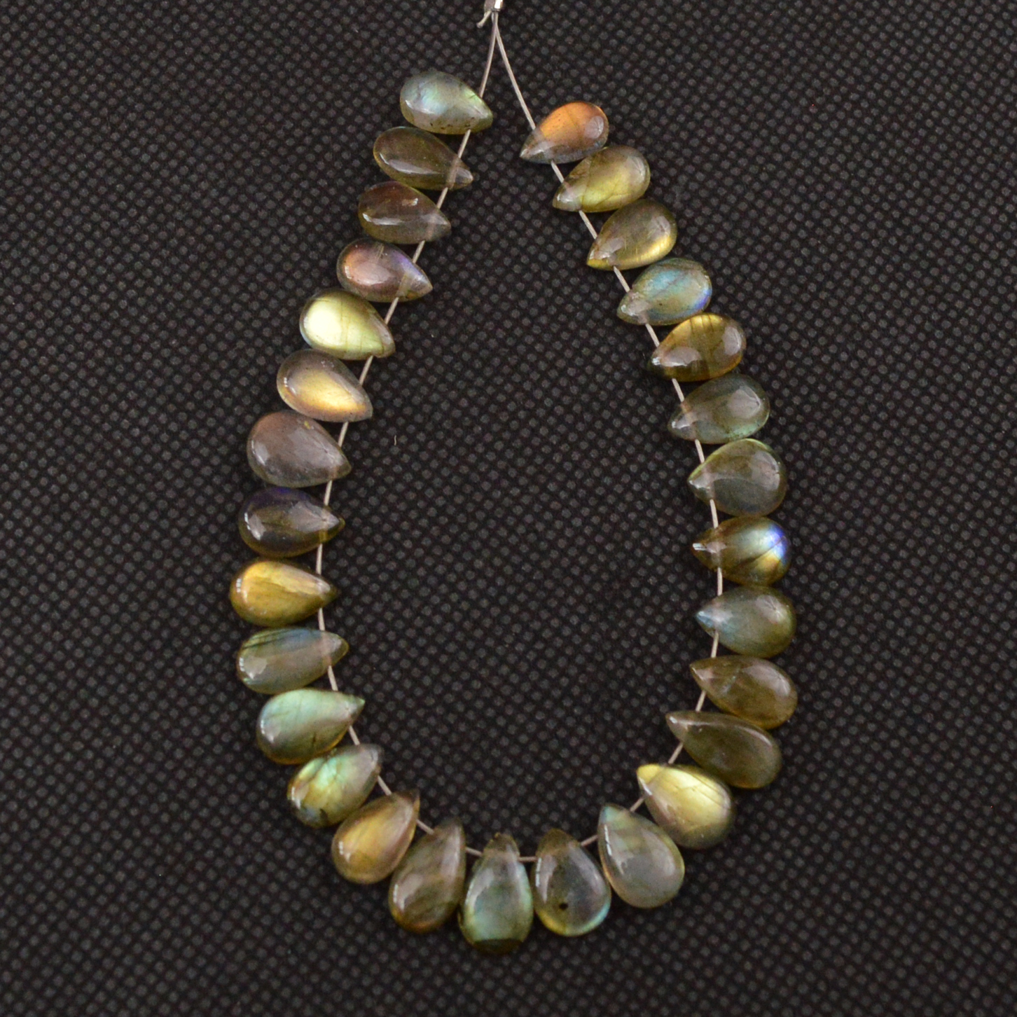 29 Pcs 52 Cts Natural Labradorite Drop Beads Side Drilled Briolette Gemstone 9x4 7x4mm 18645