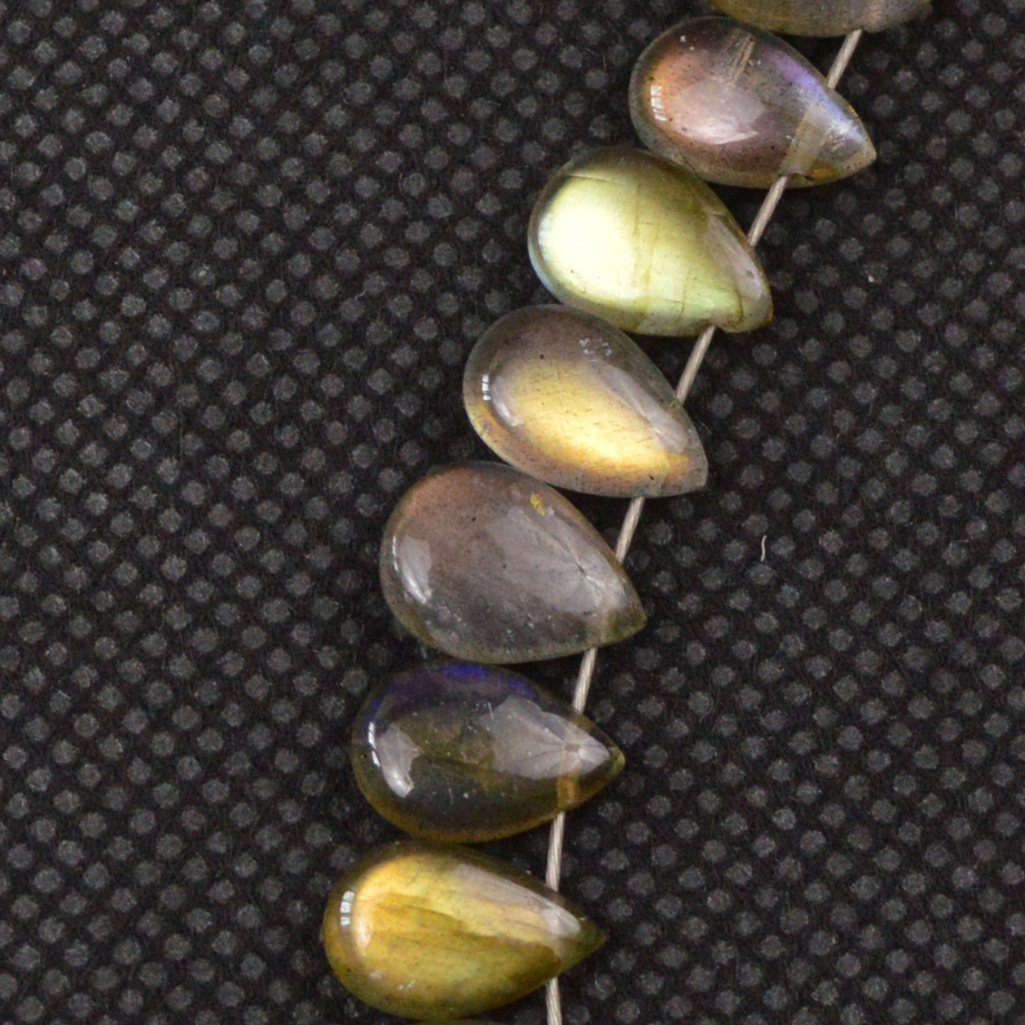 29 Pcs 52 Cts Natural Labradorite Drop Beads Side Drilled Briolette Gemstone 9x4 7x4mm 18645