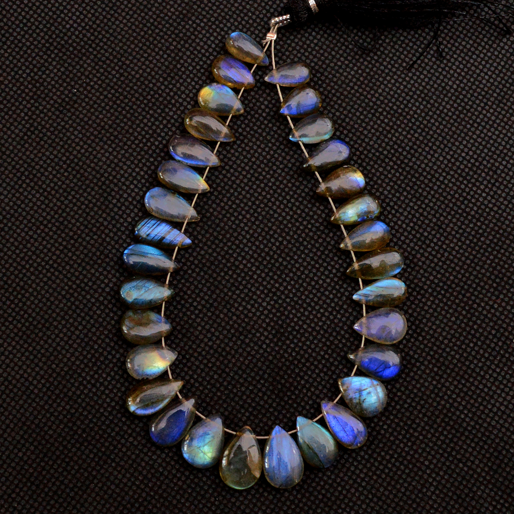 30 Pcs 81 Cts Natural Labradorite Drop Beads Side Drilled Briolette Gemstone 11x7 9x4mm 18649