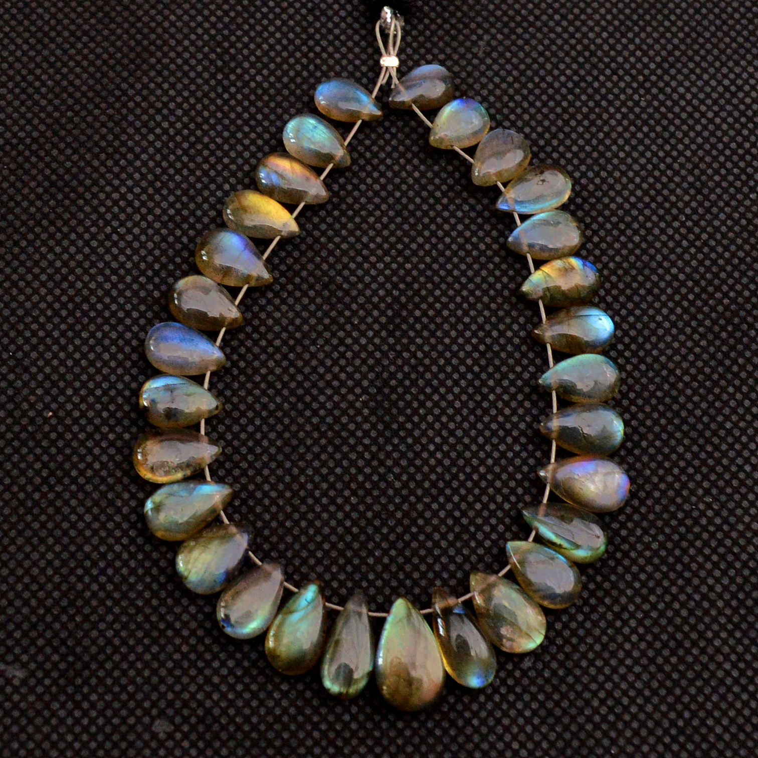 29 Pcs 58 Cts Natural Labradorite Drop Beads Side Drilled Briolette Gemstone 11x6 8x4mm 18653
