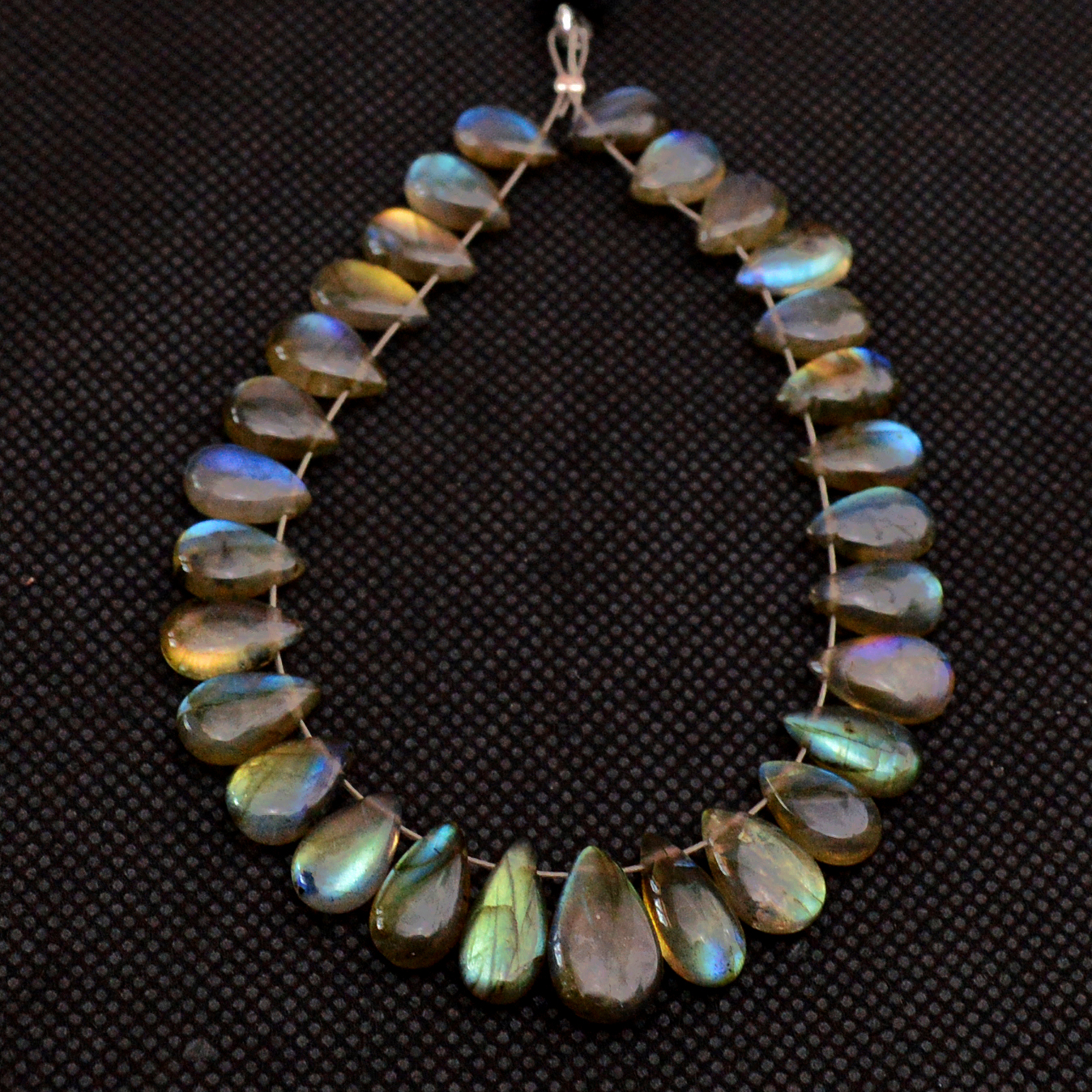29 Pcs 58 Cts Natural Labradorite Drop Beads Side Drilled Briolette Gemstone 11x6 8x4mm 18653