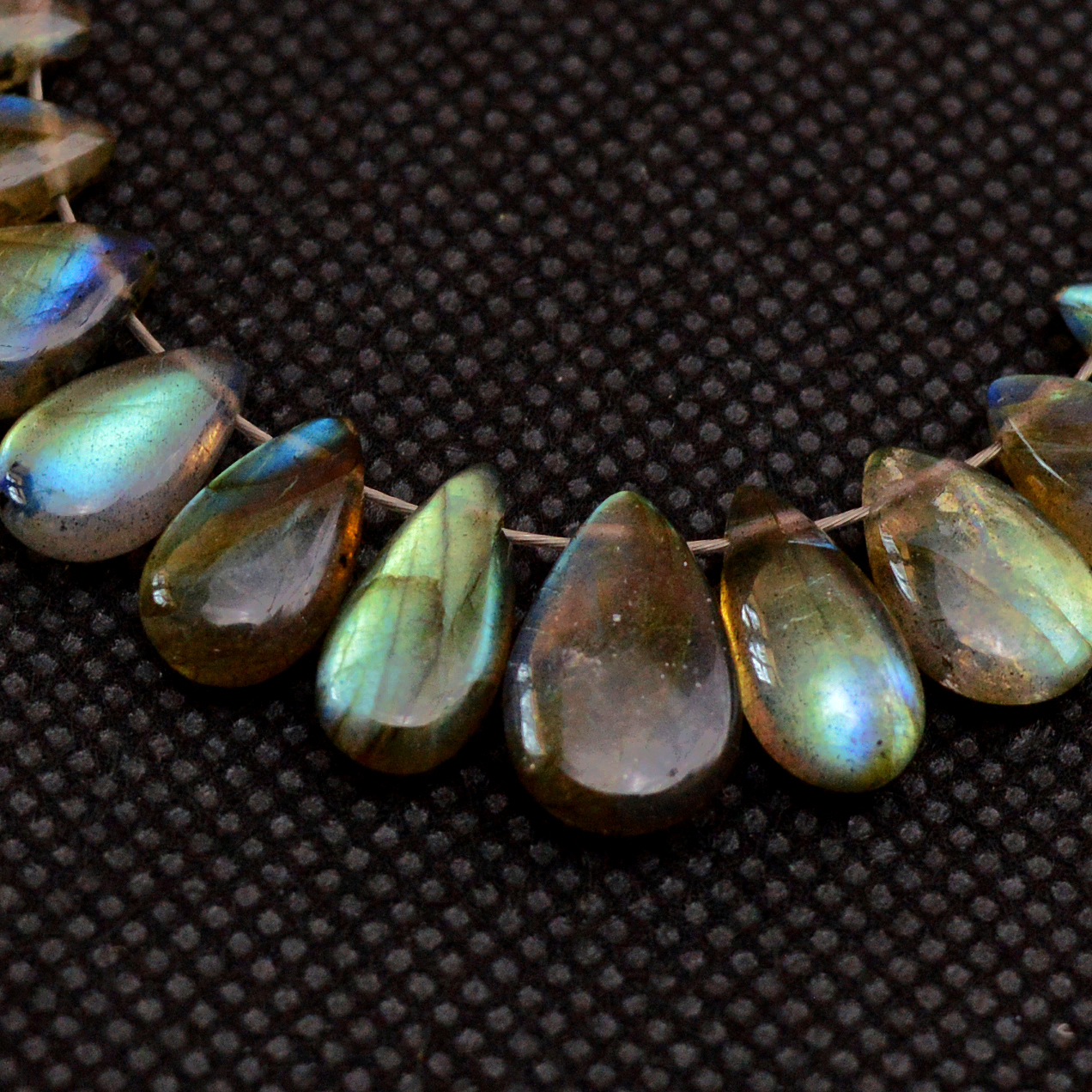29 Pcs 58 Cts Natural Labradorite Drop Beads Side Drilled Briolette Gemstone 11x6 8x4mm 18653