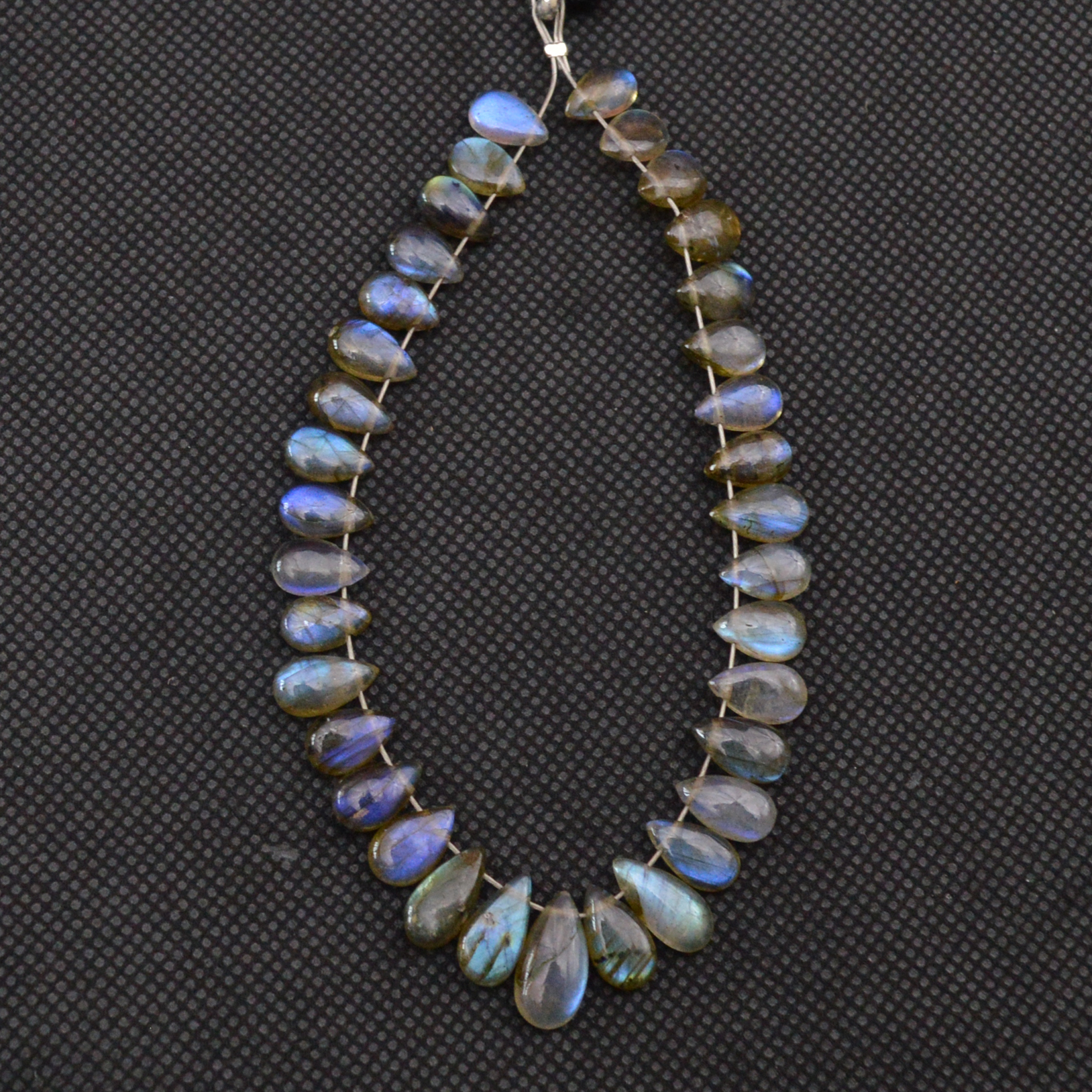 35 Pcs 51 Cts Natural Labradorite Drop Beads Side Drilled Briolette Gemstone 10x4 6x3mm 18654