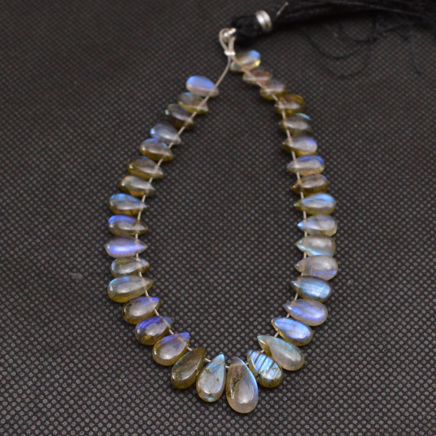35 Pcs 51 Cts Natural Labradorite Drop Beads Side Drilled Briolette Gemstone 10x4 6x3mm 18654