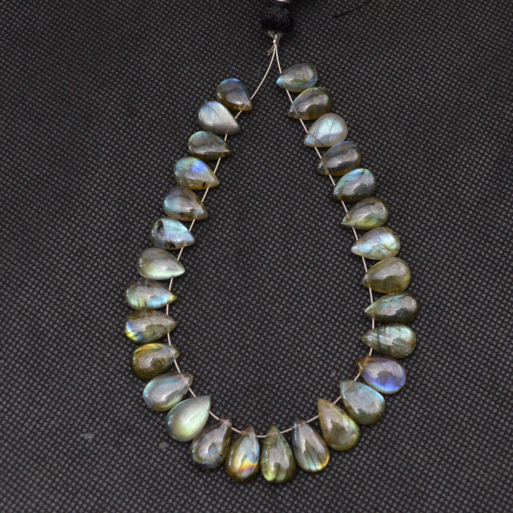 29 Pcs 101 Cts Natural Labradorite Drop Beads Side Drilled Briolette Gemstone 11x7 9x6mm 18657