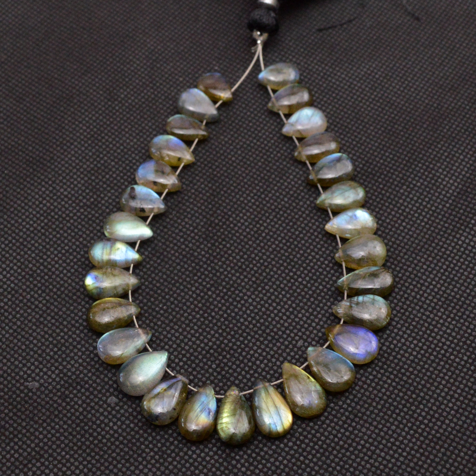 29 Pcs 101 Cts Natural Labradorite Drop Beads Side Drilled Briolette Gemstone 11x7 9x6mm 18657