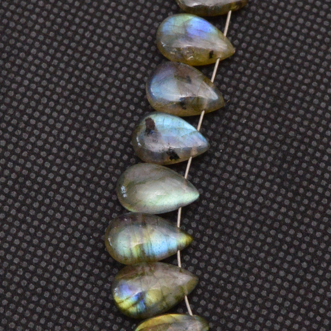 29 Pcs 101 Cts Natural Labradorite Drop Beads Side Drilled Briolette Gemstone 11x7 9x6mm 18657