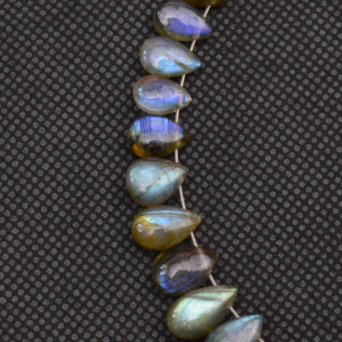 29 Pcs 64 Cts Natural Labradorite Drop Beads Side Drilled Briolette Gemstone 11x6 6x4mm 18660