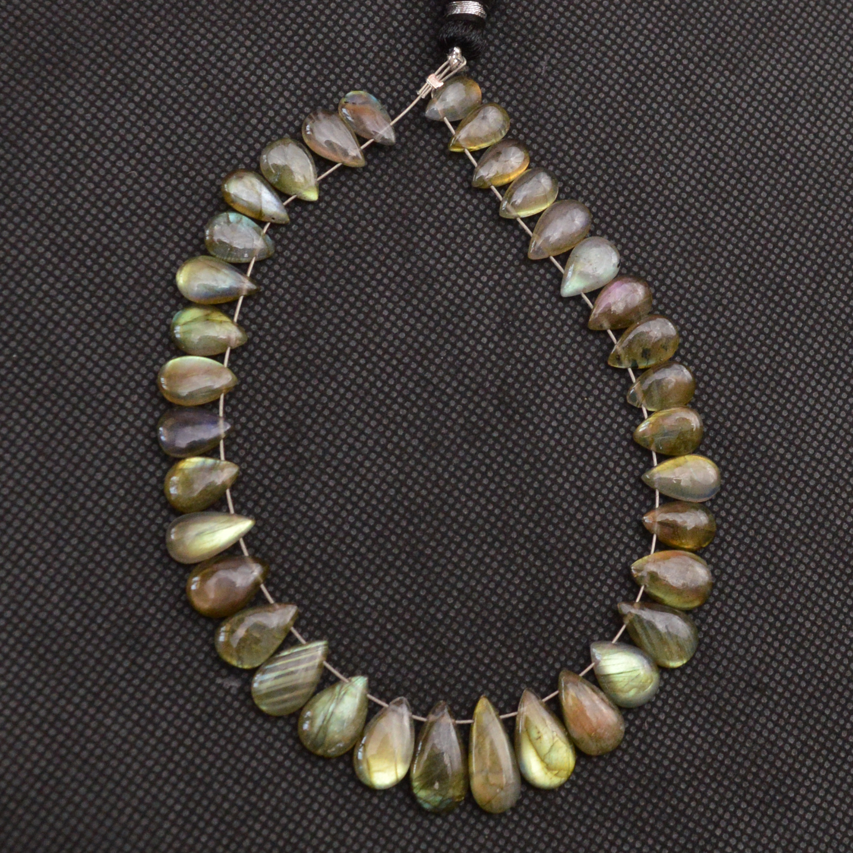 35 Pcs 84 Cts Natural Labradorite Side Drill Tear Drop Briolette Healing Crystal 14x5 9x4mm 18664