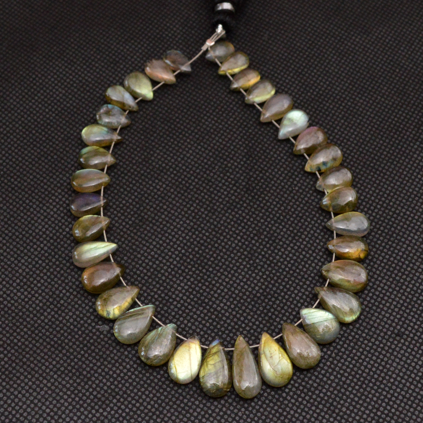 35 Pcs 84 Cts Natural Labradorite Side Drill Tear Drop Briolette Healing Crystal 14x5 9x4mm 18664