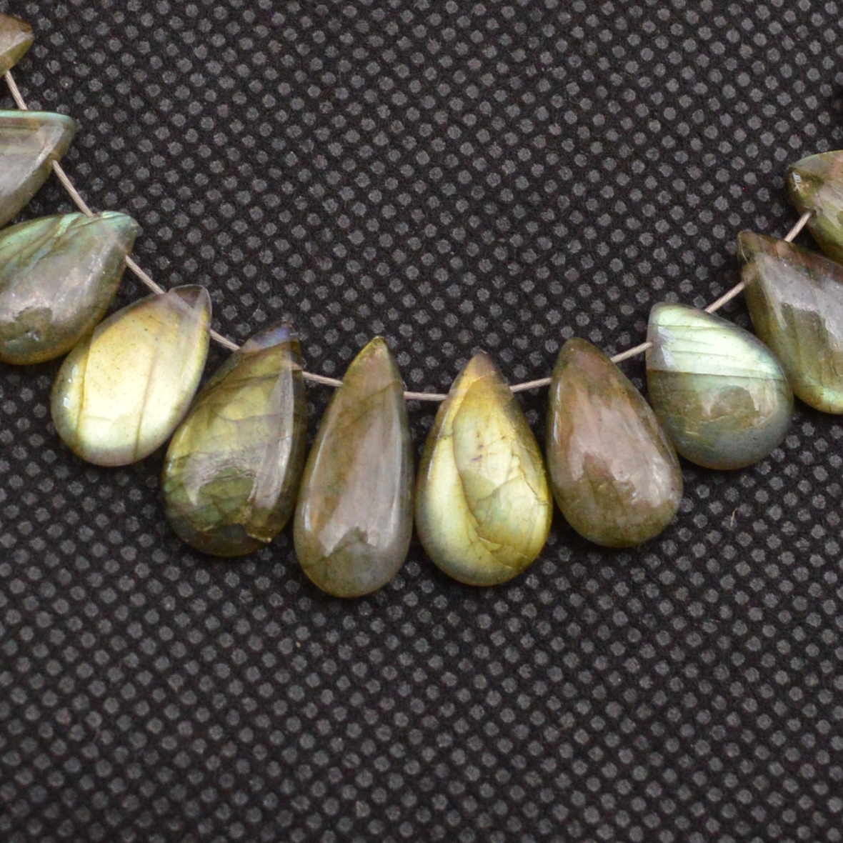 35 Pcs 84 Cts Natural Labradorite Side Drill Tear Drop Briolette Healing Crystal 14x5 9x4mm 18664