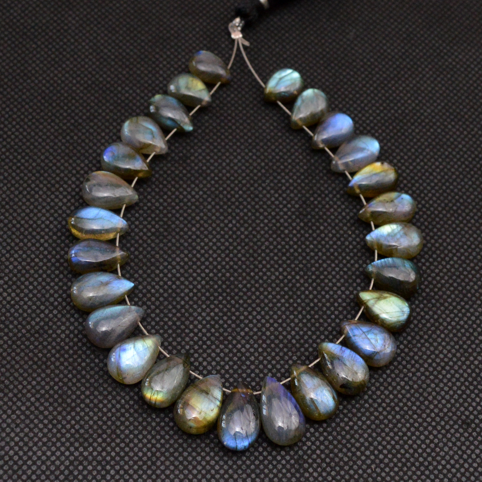 27 Pcs 116 Cts Natural Labradorite Side Drill Tear Drop Briolette Healing Crystal 12x7 9x5mm 18665