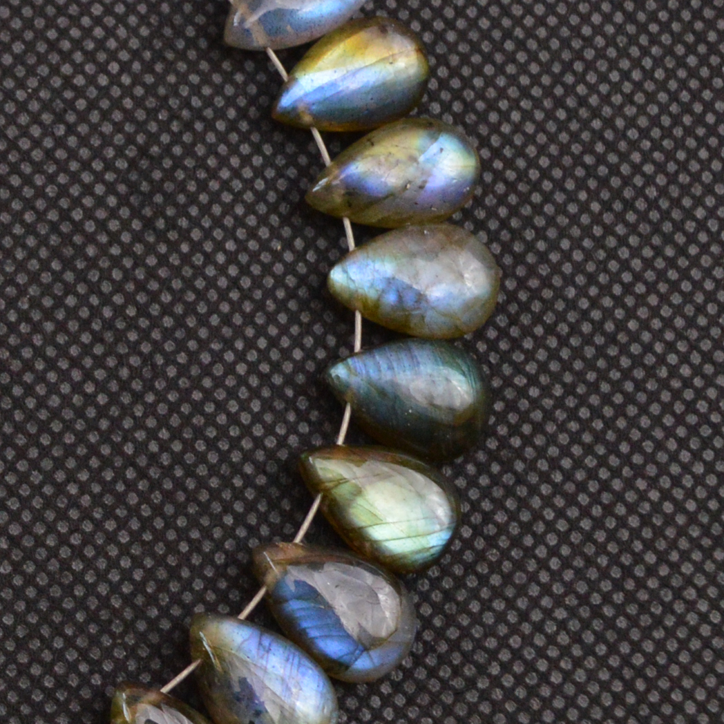 27 Pcs 116 Cts Natural Labradorite Side Drill Tear Drop Briolette Healing Crystal 12x7 9x5mm 18665