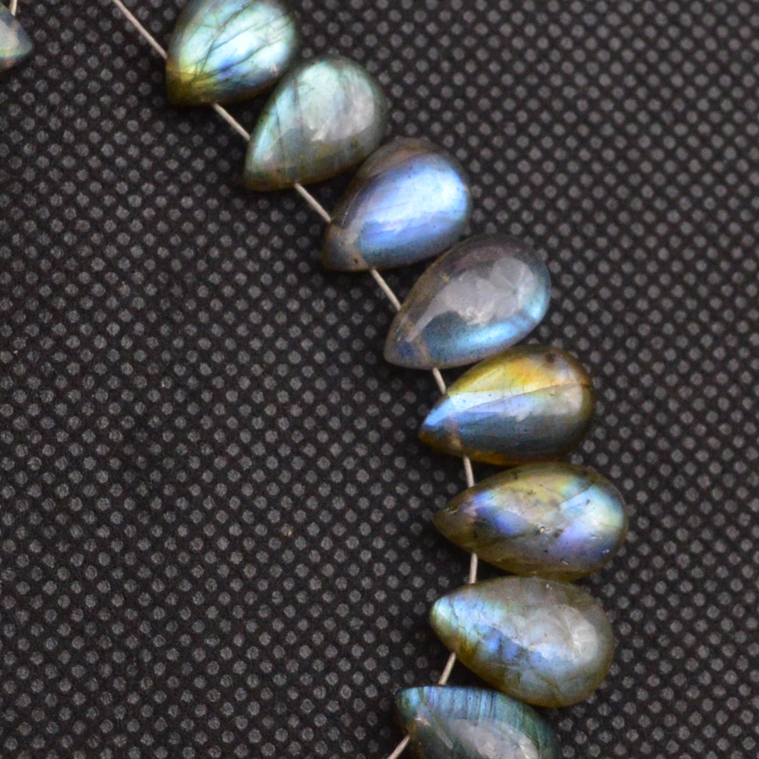 27 Pcs 116 Cts Natural Labradorite Side Drill Tear Drop Briolette Healing Crystal 12x7 9x5mm 18665