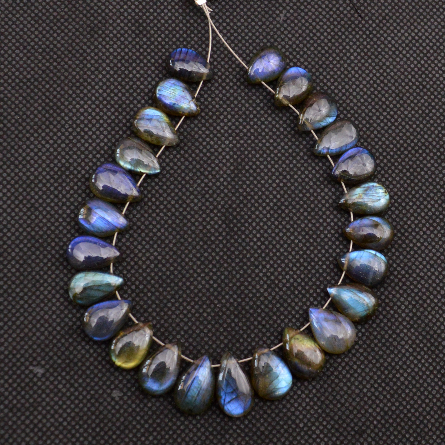 25 Pcs 95 Cts Natural Labradorite Side Drill Tear Drop Briolette Healing Crystal 13x6 9x6mm 18666