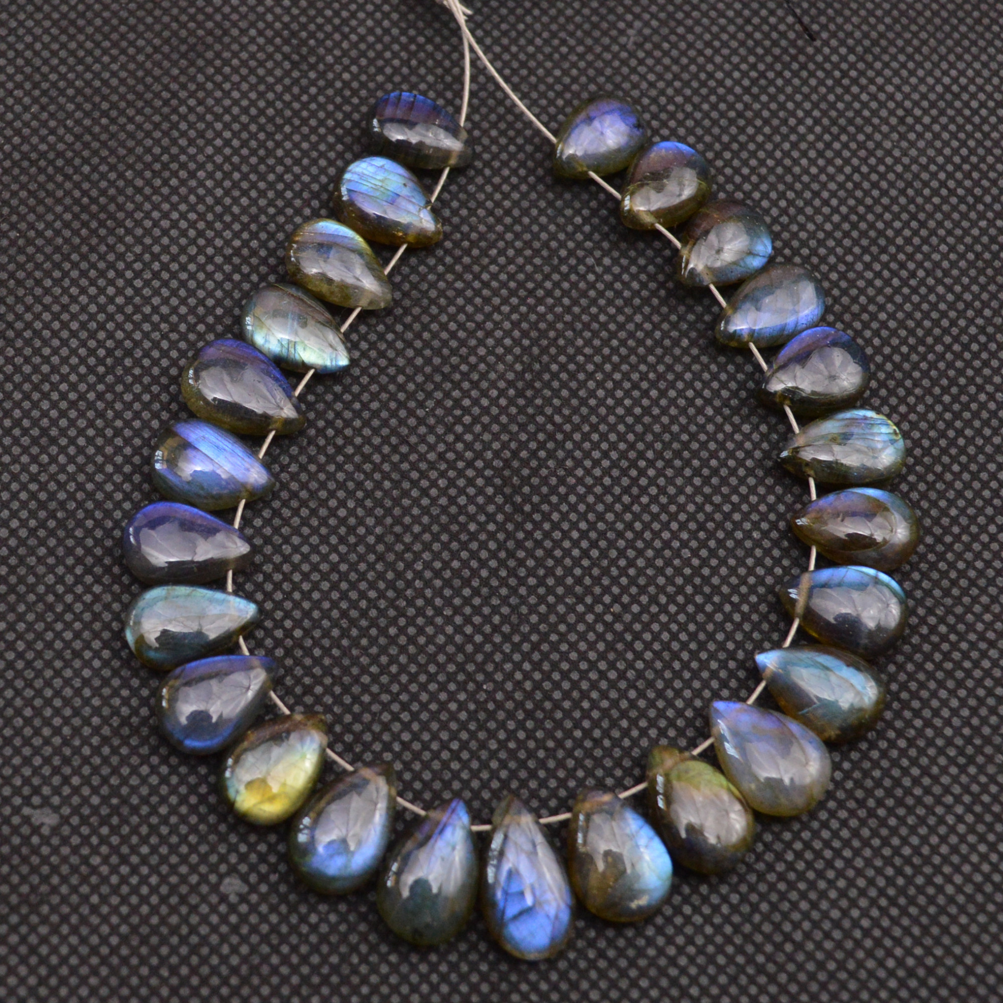 25 Pcs 95 Cts Natural Labradorite Side Drill Tear Drop Briolette Healing Crystal 13x6 9x6mm 18666