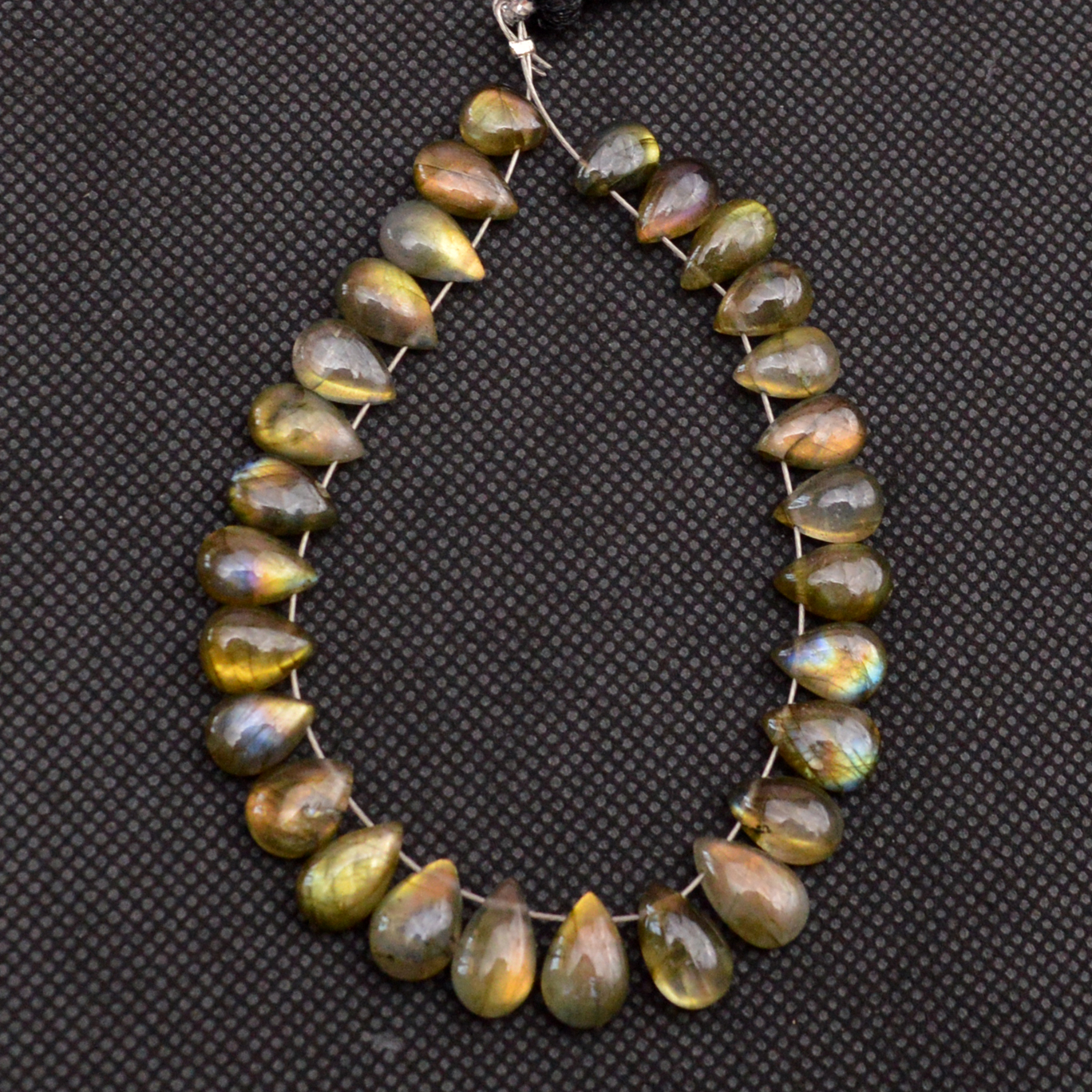 28 Pcs 64 Cts Natural Labradorite Side Drill Tear Drop Briolette Healing Crystal 9x5 7x4mm 18668