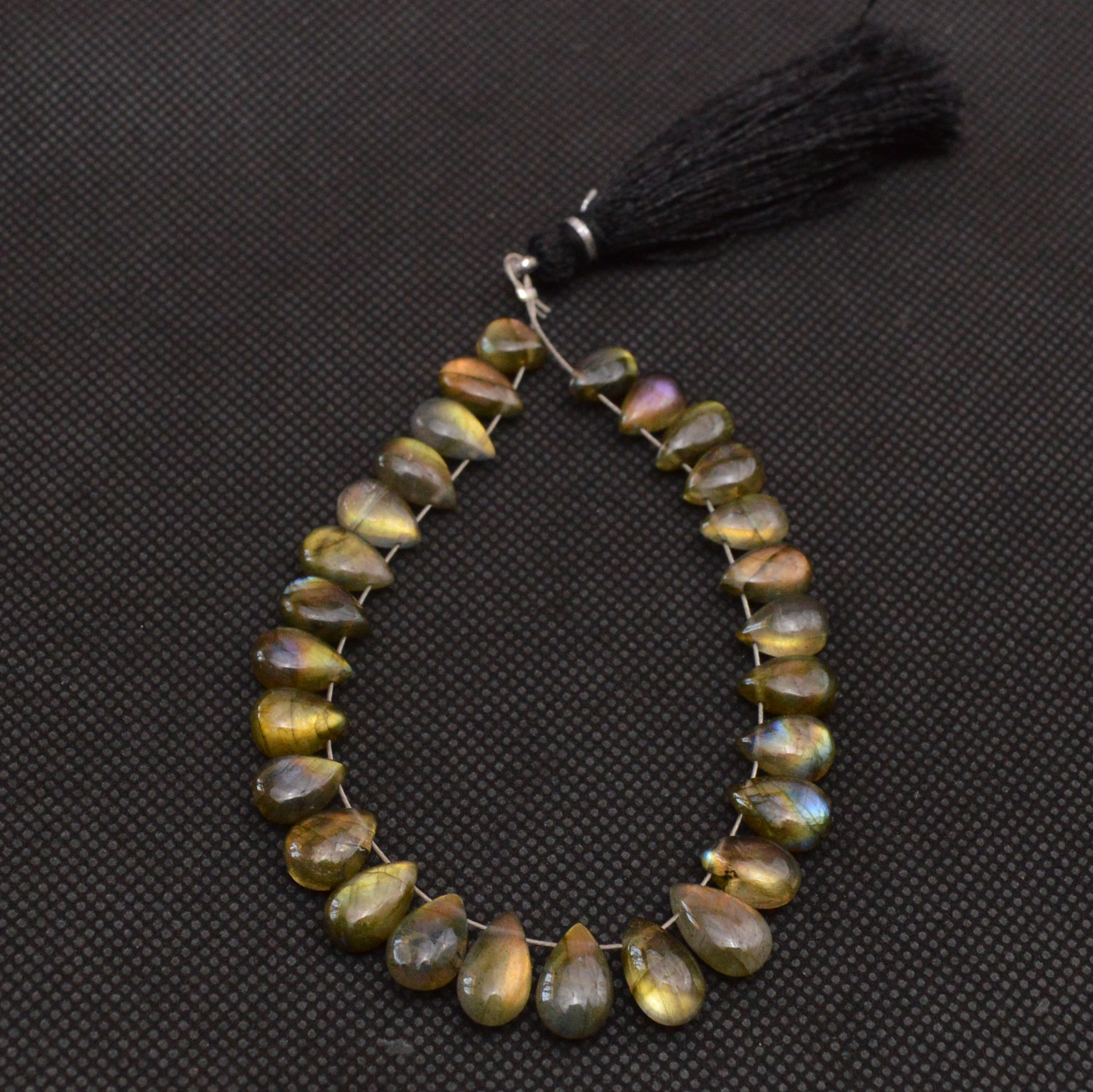 28 Pcs 64 Cts Natural Labradorite Side Drill Tear Drop Briolette Healing Crystal 9x5 7x4mm 18668