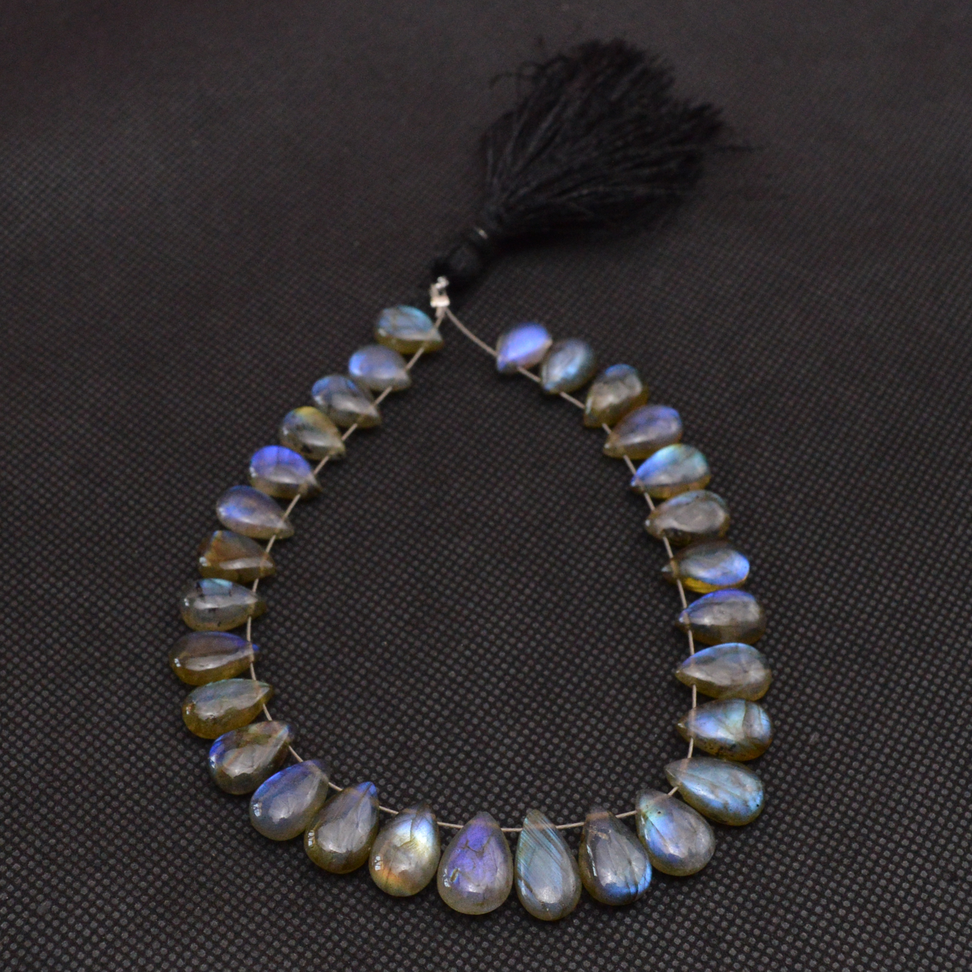 29 Pcs 101 Cts Natural Labradorite Side Drill Tear Drop Briolette Healing Crystal 14x6 9x6mm 18669