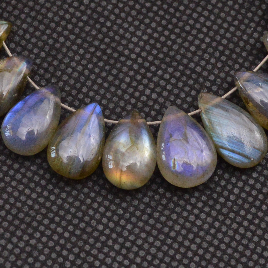 29 Pcs 101 Cts Natural Labradorite Side Drill Tear Drop Briolette Healing Crystal 14x6 9x6mm 18669