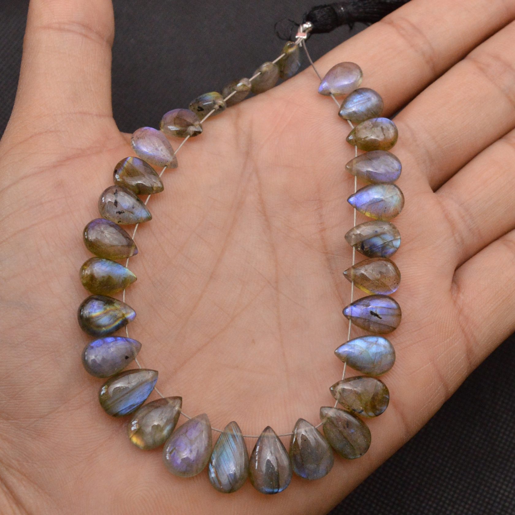 29 Pcs 101 Cts Natural Labradorite Side Drill Tear Drop Briolette Healing Crystal 14x6 9x6mm 18669