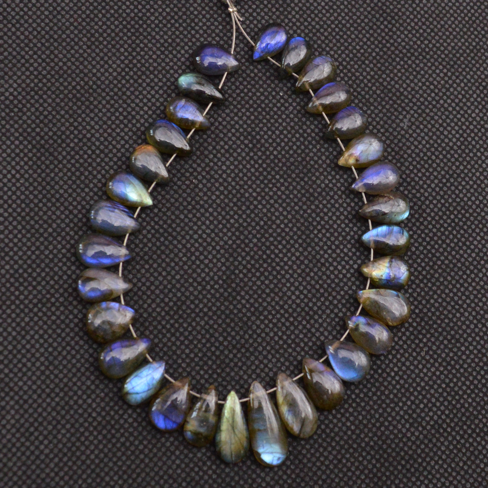 31 Pcs 86 Cts Natural Labradorite Side Drill Tear Drop Briolette Healing Crystal 15x5 8x4mm 18670