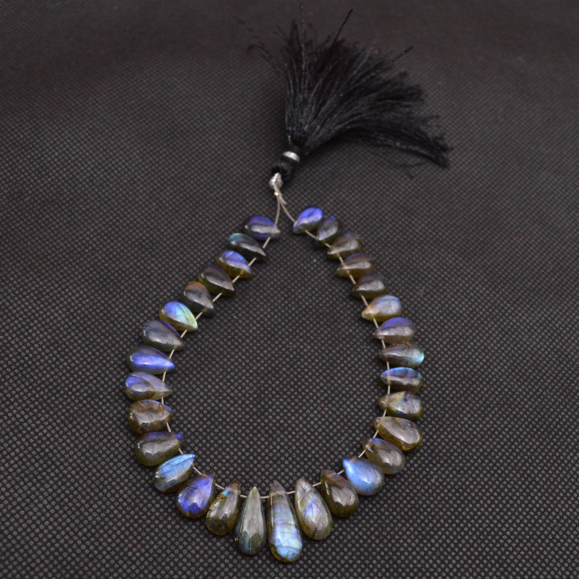 31 Pcs 86 Cts Natural Labradorite Side Drill Tear Drop Briolette Healing Crystal 15x5 8x4mm 18670