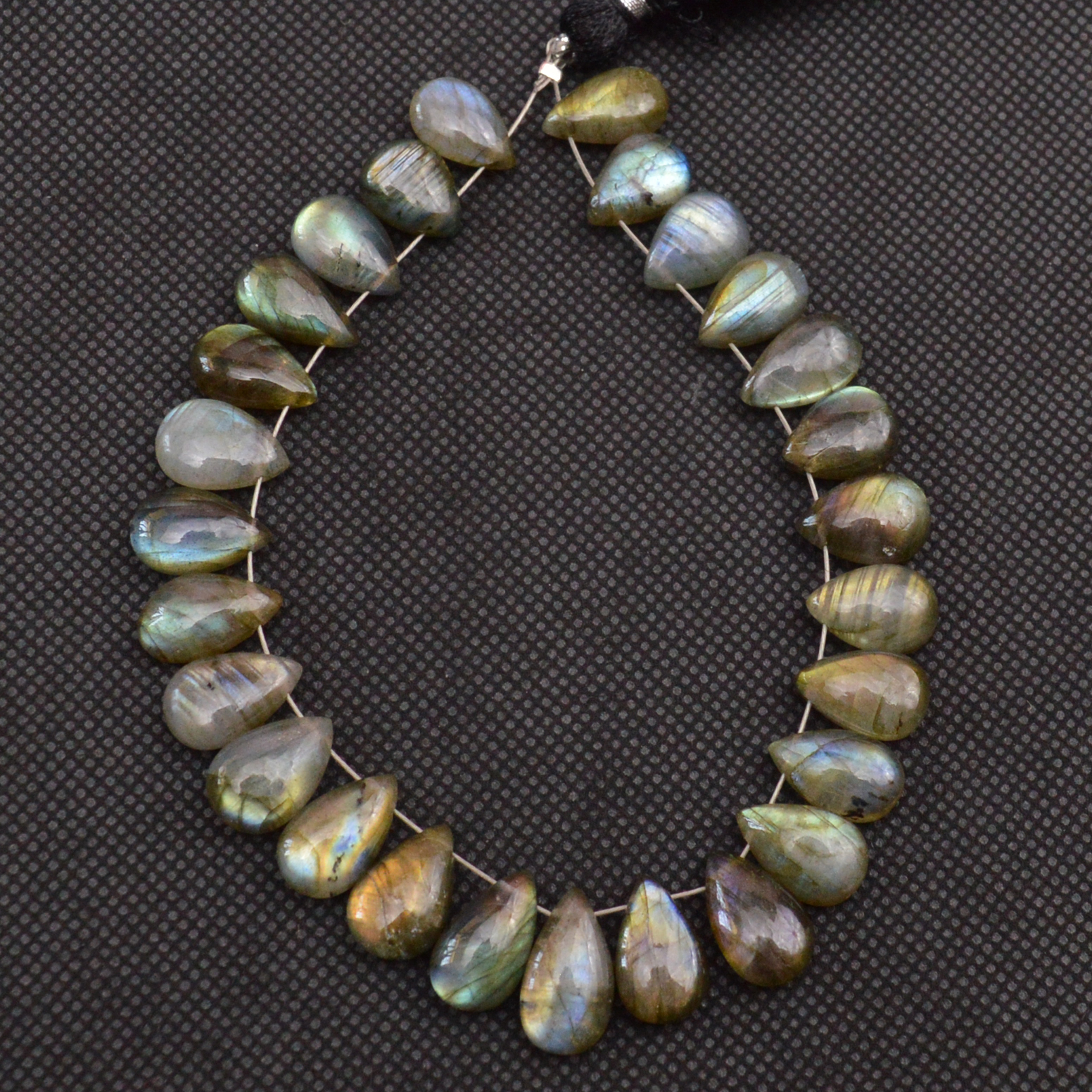 27 Pcs 120 Cts Natural Labradorite Side Drill Tear Drop Briolette Healing Crystal 12x6 11x7mm 18671