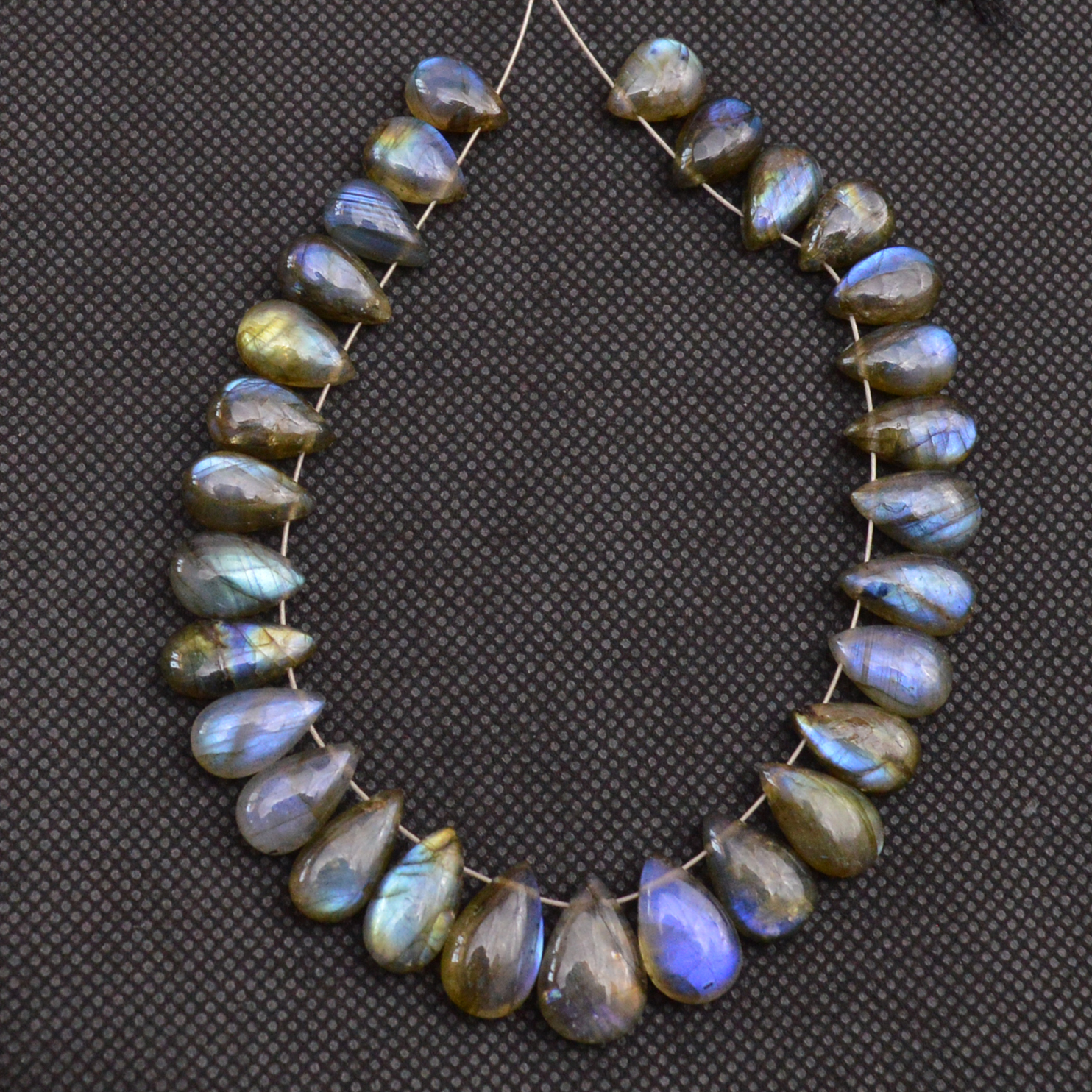 29 Pcs 112 Cts Natural Labradorite Side Drill Tear Drop Briolette Healing Crystal 12x8 9x5mm 18672