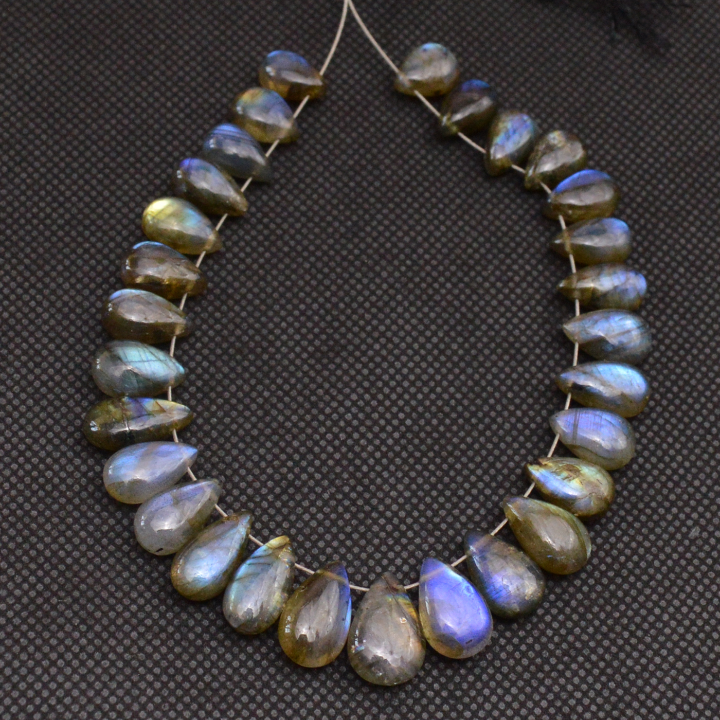 29 Pcs 112 Cts Natural Labradorite Side Drill Tear Drop Briolette Healing Crystal 12x8 9x5mm 18672